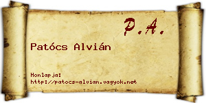 Patócs Alvián névjegykártya